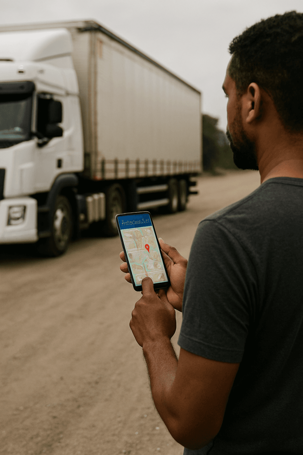 Screenshot of Fretador (Logistics App) project showing mobile freight management solution for trc logistics